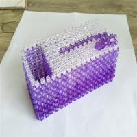 手工串珠成品纸巾盒抽纸盒diy材料女友礼品家居摆饰收纳盒子|酒红色遥控器高贵紫