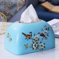 陶瓷美式纸巾盒轻奢风纸抽盒抽纸盒欧式奢华客厅茶几摆件餐巾纸盒|万事如意
