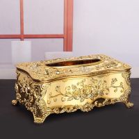 欧式纸巾盒创意亚克力树脂抽纸盒客厅卧室酒店宾馆ktv家用纸抽盒|升级[纯金纸巾盒