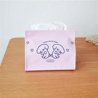 ins风纸巾套学生pu皮可爱卡通桌面家用抽纸韩国小熊纸巾盒纸巾抽|粉色两只小狗