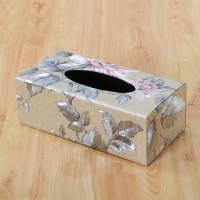 欧式皮革家用纸巾盒客厅酒店ktv餐巾抽纸盒可爱车载纸抽盒|富贵花 中号20*12*8.5