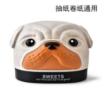 创意卡通纸巾盒可爱卷纸盒家用纸巾筒青蛙抽纸盒客厅桌面卷纸筒|旺财抽纸卷纸通用(米色)