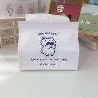 ins风纸巾套学生pu皮可爱卡通桌面家用抽纸韩国小熊纸巾盒纸巾抽|白色爱心兔