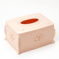 轻奢风欧式时尚雕花纸巾盒摆件茶几餐巾纸盒客厅抽纸盒餐桌纸抽盒|北欧粉 一个装