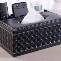 纸巾盒抽纸盒餐巾纸盒卷纸筒多功能遥控器收纳盒客厅茶几家用简约|黑立方