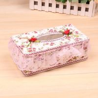 纸抽盒布艺蕾丝时尚可拆洗纸巾盒欧式圆筒抽纸盒多色多款多档可选|蔷薇花 两个中号长18*宽12.5*高9.5