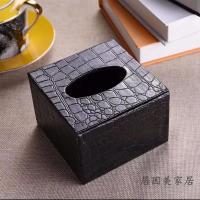酒店专用纸巾盒皮革纸抽盒宾馆ktv创意抽纸盒车用居家木盒|黑石头方盒