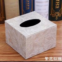 酒店专用纸巾盒皮革纸抽盒宾馆ktv创意抽纸盒车用居家木盒|繁花似锦方盒