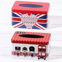 抽纸盒家用客厅简约可爱纸巾盒小创意欧式餐厅茶几铁皮|加高款:桃心米字+卫兵巴士 马口铁