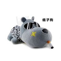 可爱汽车遮阳板纸巾盒套卡通车载扶手箱纸巾盒挂式座椅抽纸套玩偶|痞子狗款