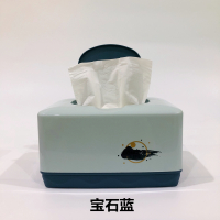 北欧纸巾盒带盖抽纸盒简约家用客厅餐厅茶几办公桌面纸巾抽纸收纳|蓝色 3个