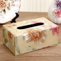 居家日用简约皮革 壁纸纸巾盒 抽纸盒 客厅 卧室纸抽盒|牡丹花卉（中号）