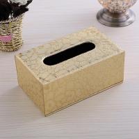 欧式皮革纸巾盒木质简约 客厅茶几餐巾抽纸盒 酒店家用 创意|中号金闪电