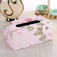 居家日用简约皮革 壁纸纸巾盒 抽纸盒 客厅 卧室纸抽盒|粉牡丹(中号)