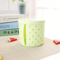 家用桌面纸巾盒创意侧抽竹木纸巾盒卷纸盒圆形卷纸收纳盒抽纸盒子|绿色