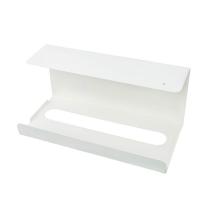 厨房纸巾架免打孔铁艺用纸架 家用餐巾纸挂架橱柜门抽纸盒壁挂式|白色