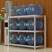 不锈钢厨房置物架微波炉架三层收纳储物架锅架落地式多层烤箱货架|加厚长60宽40高80三层可调