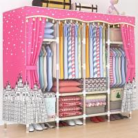 新品特价简易衣柜钢管加粗加固布艺衣柜出租房家用收纳挂衣橱衣架