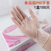 一次性乳胶手套加厚女丁晴橡胶喷漆修理工维修工防油耐酸|A级透明pvc手套(100只)-小号S