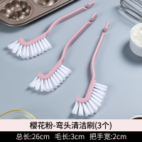 一次性pvc手套防水加厚100只薄膜餐饮烘焙月饼食品级专用防护用品|樱花粉长柄弯头刷子3只