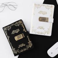 复古密码本创意学生日记本带锁笔记本日韩加厚手账本笔记本子 文具 加厚 密码锁指纹 小学生少女心 个性文艺