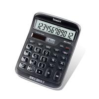 豪华版[堡狮龙]办公用品计算器双电驱动商务会计财务用大按键|BD-1202(黑色)