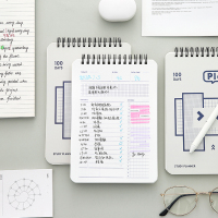 100天自律打卡本每日学习计划本时间todolist管理记事笔记本子