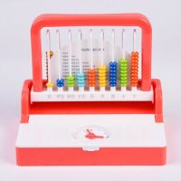 小学生一二年级2合1九行计数器智力开发算盘多功能学具盒数棒|粉色99804新版