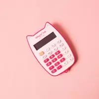 韩具小清新随身计算器可爱迷你学生糖果色算数器便携计算机办公用|玫红