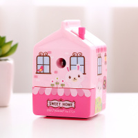 铅笔刀手动小学生用刨笔机剥笔削笔器手摇卷笔刀旋绞转笔刀女儿童男孩女孩小型可爱文具销笔器爆笔机|粉色