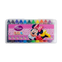 迪士尼水溶性炫彩棒可水洗旋转蜡笔儿童画画笔12幼儿园油画棒36色|粉色 36色（M1205）