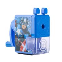 小学生削笔器卷笔刀铅笔刀削笔刀学生用手摇转笔刀文具|蓝色-美国队长 削笔机+50铅笔(收藏送5橡皮)