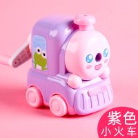转笔刀卷笔刀自动进铅削笔器学生儿童耐用旋笔刀刨笔机手摇铅笔刀|仅卷笔刀 小火车紫粉色