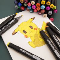 学生儿童水彩笔48色彩色笔手账学习用品画笔双头马克笔套装便宜