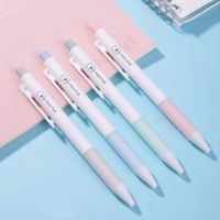 按动中性笔0.38全针管糖果色乐素黑色水笔学生用简约清新创意