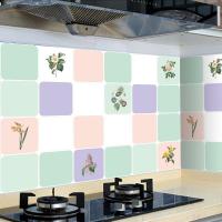 耐高温防水防油贴纸自粘厨房瓷砖墙纸墙贴墙壁纸柜灶台用油烟贴纸|花香缭绕(长5米宽60厘米)