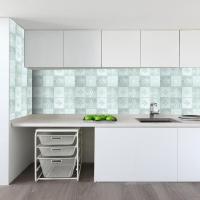 耐高温防水防油贴纸自粘厨房瓷砖墙纸墙贴墙壁纸柜灶台用油烟贴纸|绿韵瓷(长5米宽60厘米)