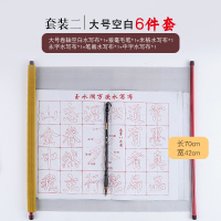 毛笔字帖水写写布套装宣纸加厚米格神奇仿大号水初学者练书法布空白米字格水洗布练字速干万次仿宣毛|套装2[大号空白]6件套