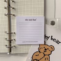 备忘录简约白色冰箱留言贴英文办公韩国ins风记事本便利贴学生|条纹英文便利贴x1 +星球小熊便签本x1