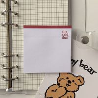 备忘录简约白色冰箱留言贴英文办公韩国ins风记事本便利贴学生|红边英文便利贴x1 +星球小熊便签本x1