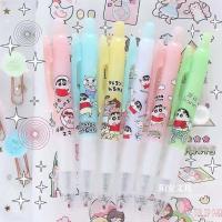 笔高颜值笔大容量按动迷你口袋可爱便携签字笔蜡笔小新短笔|2支(随机不同图案)+1个手指绷带