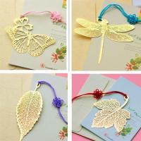 清新简约精致创意镂空黄铜树叶书签金属书签中国风流苏寓意送礼品|蝴蝶[中国结+贺卡信封]