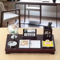 定制高档记事日历桌面文台鼠年创意木质台历架2021办公室摆件笔筒|诚信共赢(40*24cm)