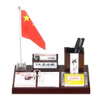 定制高档记事日历桌面文台鼠年创意木质台历架2021办公室摆件笔筒|诚信赢天下(30*20cm)