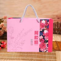 盒装2盒装包装袋手提袋手提袋礼品袋一阿胶糕|粉牡丹手提袋20个可以装2盒