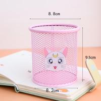 笔筒学生小创意笔筒可爱清新创意收纳盒文具桌面办公桌面摆件|圆形白猫