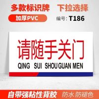 贴标签贴标志牌标识牌挂牌墙餐厅厨房指示牌酒店提示牌消毒池|T186(请随手关门)PVC板 15cm*8cm