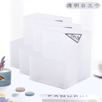 多功能办公桌面摆件收纳盒笔桶创意两格塑料笔筒盒可爱小清新|8818两格笔筒白色(三个)