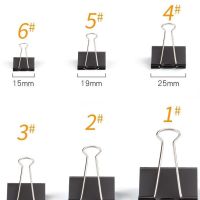 大中小号夹子平扁强力票据夹夹子固定长尾夹黑色口凤尾夹燕尾文具|32mm黑夹子12只一盒