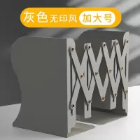 书夹创意收纳书靠书书立架折叠高中生铁书架可伸缩桌上学生|加大号(无印风/灰色)送3支中性笔